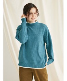 CRAFT STANDARD BOUTIQUE 洗えるモールニット配色プルオーバー