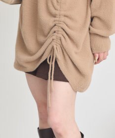 earth music&ecology パウダーシャギーシャーリングニットミニワンピース