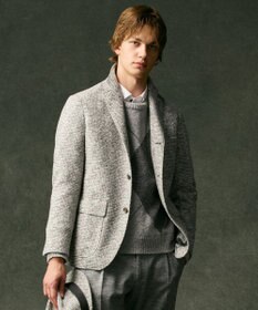JOSEPH ABBOUD 【イタリア素材/軽量/ストレッチ】スライバー千鳥 ジャケット ライトグレー系3