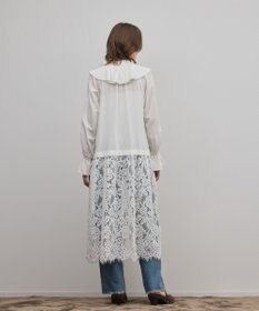 GRACE CONTINENTAL レースコンビフリルカフタンワンピース