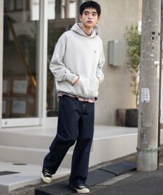 WEGO 【ユニセックス着用ITEM/SMLサイズ展開/裏起毛】ワンポイント刺繍プルパーカー