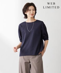 J.PRESS LADIES L 【WEB限定カラーあり・洗える】ラミーポプリン ボリュームスリーブ ブラウス