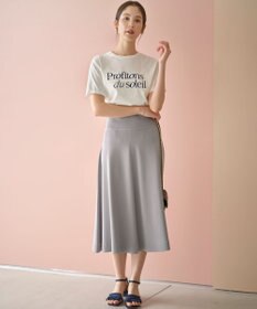 組曲 L ブルーデイジーロゴプリント Tシャツ