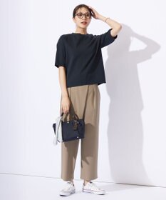 J.PRESS LADIES 【洗える】ストレッチタイプライター ラップディテール ワイド パンツ