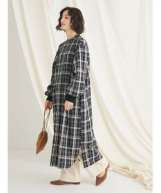 CRAFT STANDARD BOUTIQUE 先染めチェック（小）バンドカラー袖ＲＩＢ　ＯＰ