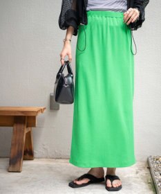 WEGO カラーリブイージーロングスカート
