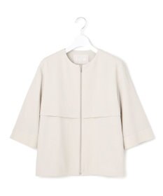 ICB L 【UVカット・洗える】ウール2WAYストレッチ ノーカラーブルゾン