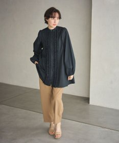#Newans 【シワになりにくい/洗濯機可能】ロングフリルチュニック