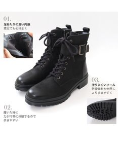 Pointer 本革 足首ベルトレースアップブーツ