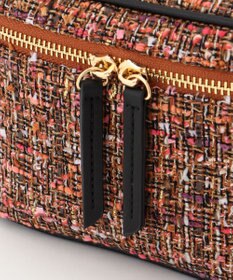 自由区 ラメノットファンシーツイードヴァニティ バッグ