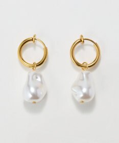 Phoebe <オンワード限定セット>3連ビーズパールネックレス×バランスバロックパールフープイヤリング