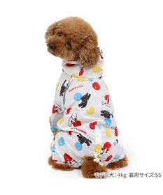 PET PARADISE リサとガスパール フルカバー レインコート 《風船柄》  小型犬