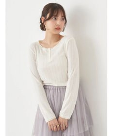 earth music&ecology アイレットジャガードタイトプルオーバー