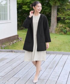 Tiaclasse L 【洗える】ウール調Aラインワンピース