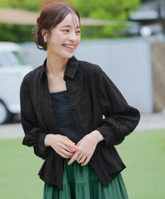 Tiaclasse 【洗える】はしごレースパフ袖シャツ