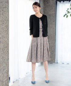 Tiaclasse L 【洗える】ミラノリブ編みが大人上品なリボンニットカーディガン