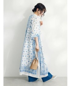 CRAFT STANDARD BOUTIQUE パネル柄ウエスト切り替えボリュームワンピース