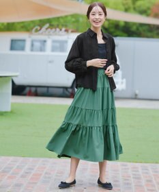 Tiaclasse 【洗える】はしごレースパフ袖シャツ