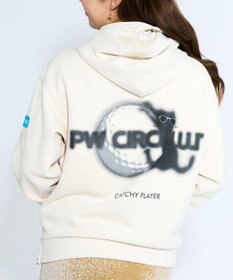 PW CIRCULUS 2025 NEW！【手洗い洗濯可】【WOMEN】キャットグラフィック スエードライク デタッチャブルフーディ ゴルフウェア レディース