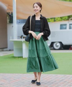 Tiaclasse 【洗える】はしごレースパフ袖シャツ