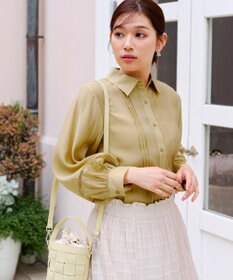 Tiaclasse 【洗える】はしごレースパフ袖シャツ