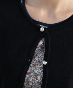 Tiaclasse L 【洗える】ミラノリブ編みが大人上品なリボンニットカーディガン