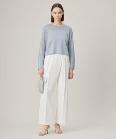 ICB 【洗える】シルフィルダブルクロス ワイドパンツ