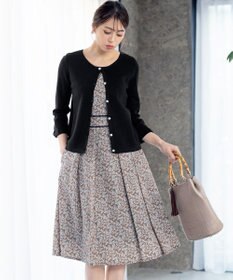 Tiaclasse L 【洗える】ミラノリブ編みが大人上品なリボンニットカーディガン