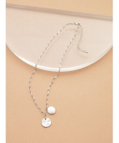 Green Parks ・ＨＡＬＦ　ＴＩＭＥ　パール＆メタルプレートネックレス