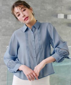 Tiaclasse 【洗える】はしごレースパフ袖シャツ