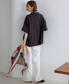 23区 S 【先行予約】ストレッチジョーゼット スキッパーネック ブラウス