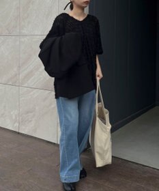 Green Parks AnriettMusee カットジャガードタックブラウス