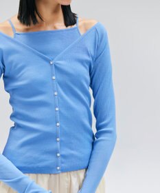 BEIGE， 【洗える・BAILA 10月号掲載】MARINO / 2WAYリブコンパクトカーディガン