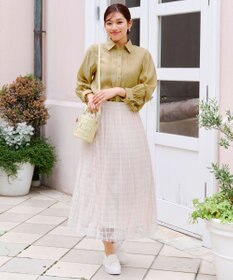 Tiaclasse 【洗える】はしごレースパフ袖シャツ