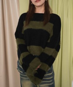 WEGO マテリアルシャギークロップドニット