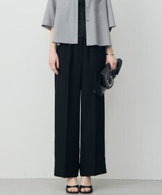 ICB 【WEB限定カラーあり】FluidBackSatin ワイドパンツ ブラック