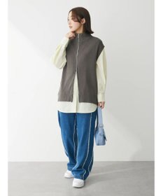 Green Parks ＺＩＰ付きリブニットベスト