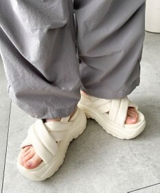 WEGO パテッドクロス厚底サンダル