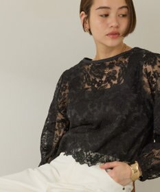 AMERICAN HOLIC 前後２WAYシアーレースブラウス