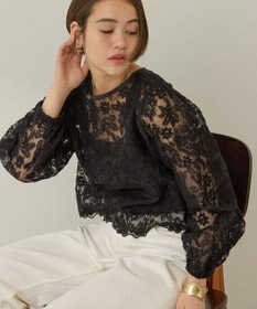 AMERICAN HOLIC 前後２WAYシアーレースブラウス