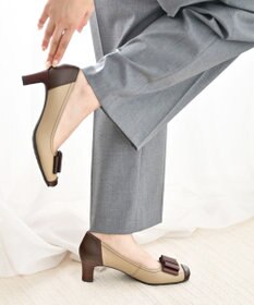 Pointer 日本製 リボンラウンドトゥパンプス