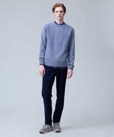 J.PRESS MEN ウール×カシミヤの上質素材【Cash Lamb's Wool】ケーブルクルーネック ニット_25年モデル