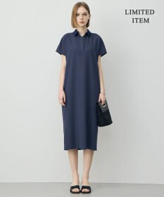 ICB 【先行予約・WEB限定】FluidBackSatin ニット衿シャツワンピース