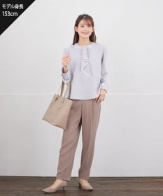 Tiaclasse L 【ブラウス&パンツ2点セット】サイドプリーツブラウス×テーパードパンツ セットアップ