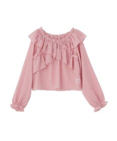 earth music&ecology シアーチェック2wayオフショルブラウス