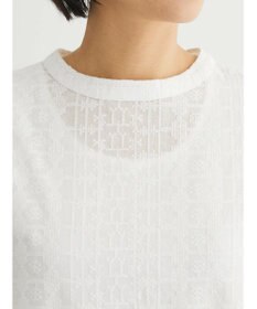 Green Parks インド綿 SET２点 刺繍７分丈ブラウス＋タンクトップ