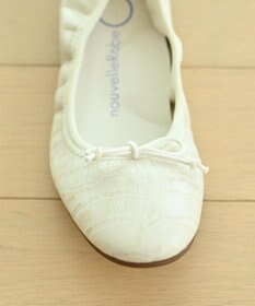 nouvelleRobe Oū 【本革・高反発】Round ラウンドトゥ 型押しバレエシューズ