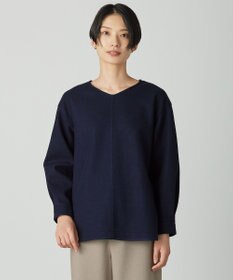 J.PRESS LADIES メルトンジャージー Vネック カットソー