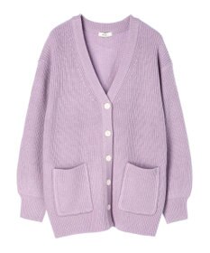 earth music&ecology アンチピリング畦Ｖネックカーディガン