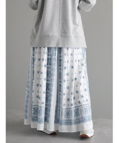 CRAFT STANDARD BOUTIQUE パネル柄マキシギャザースカート